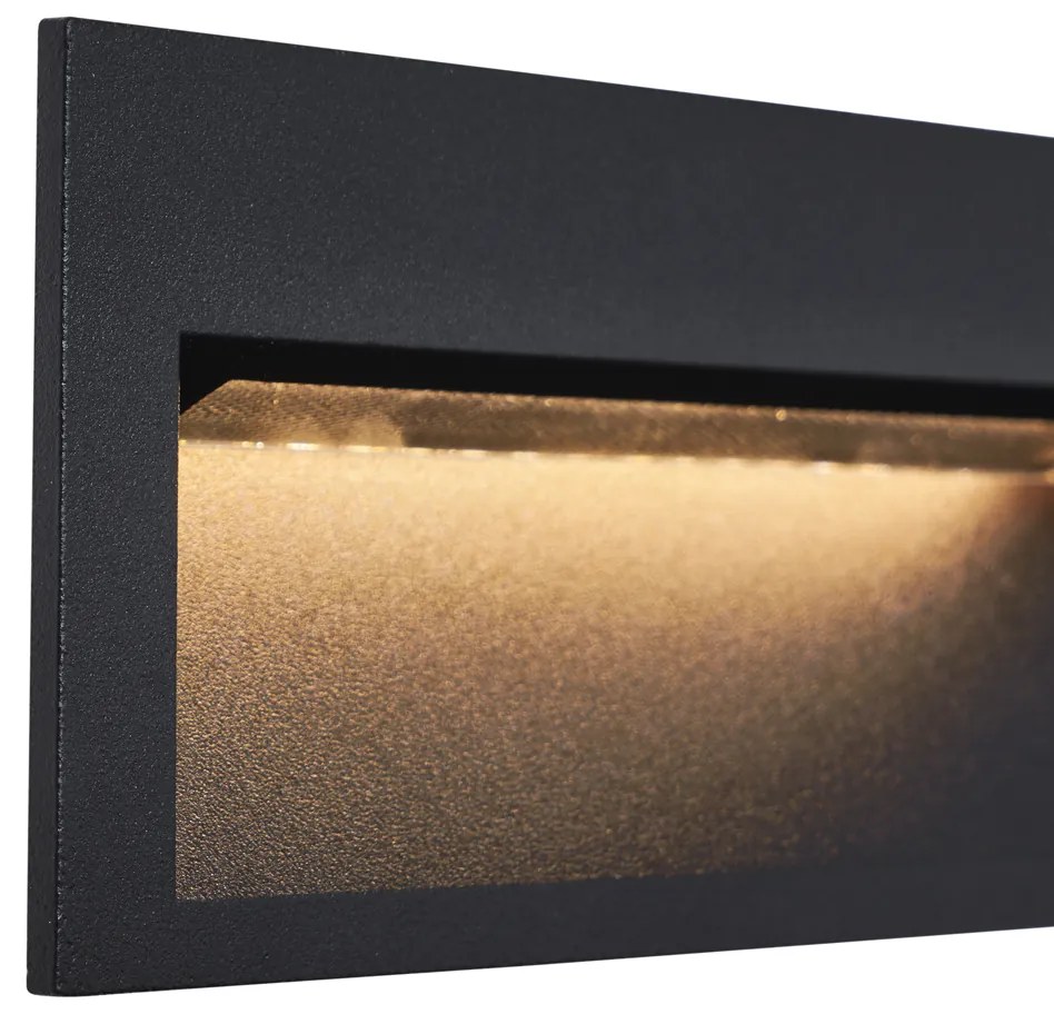 Lumină modernă de perete încastrată neagră 16cm incl. LED IP65 - Mert