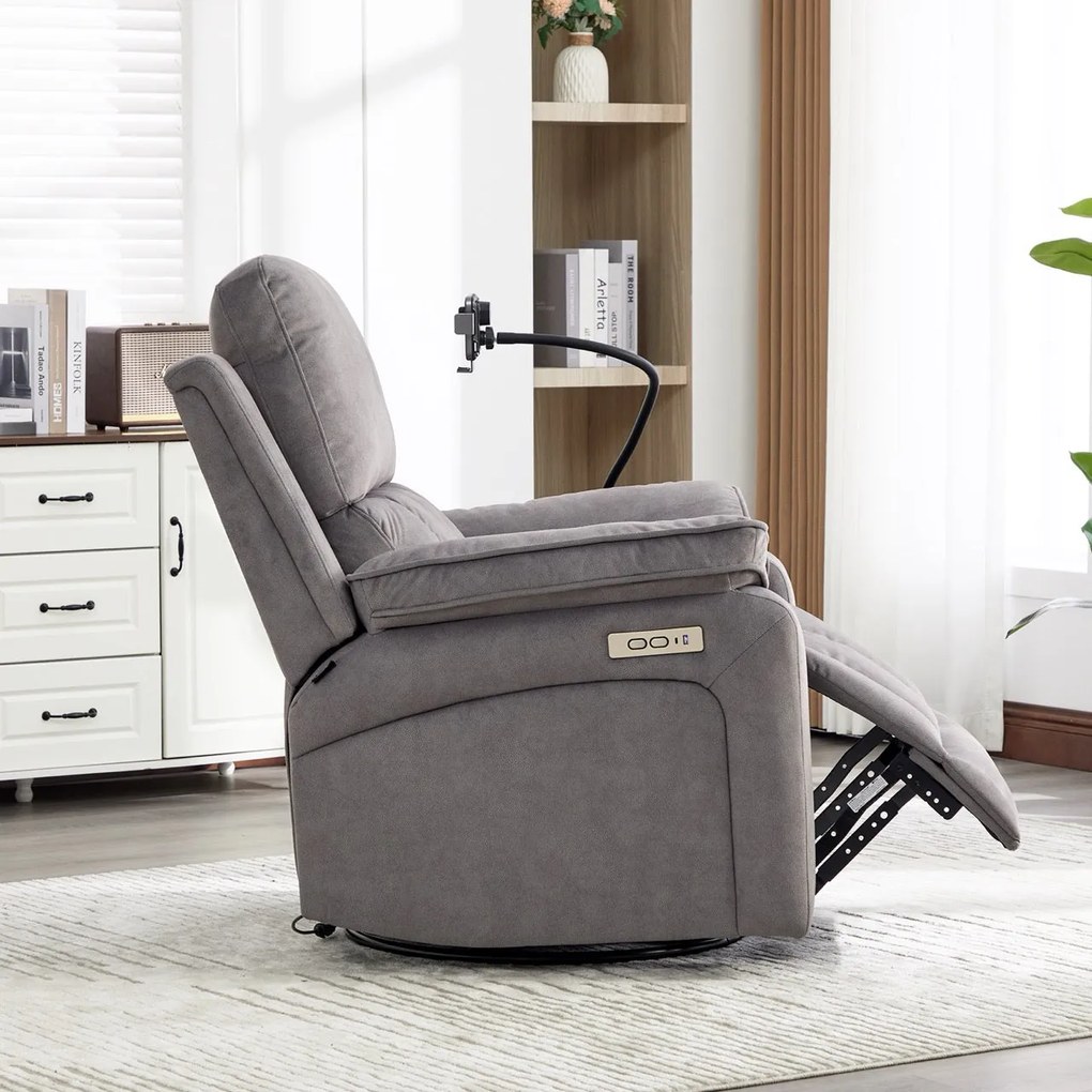 Fotoliu recliner electric dumonde cu funcție de balansare ,rotire și incarcare wirelles Elvara