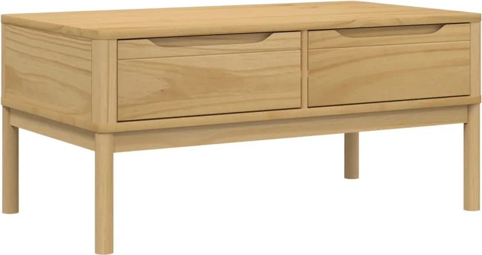 vidaXL Măsuță cafea "FLORO", maro ceruit 99x55,5x45 cm lemn masiv pin