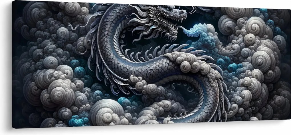 Tablou – Dragon în fum (120x50 cm)