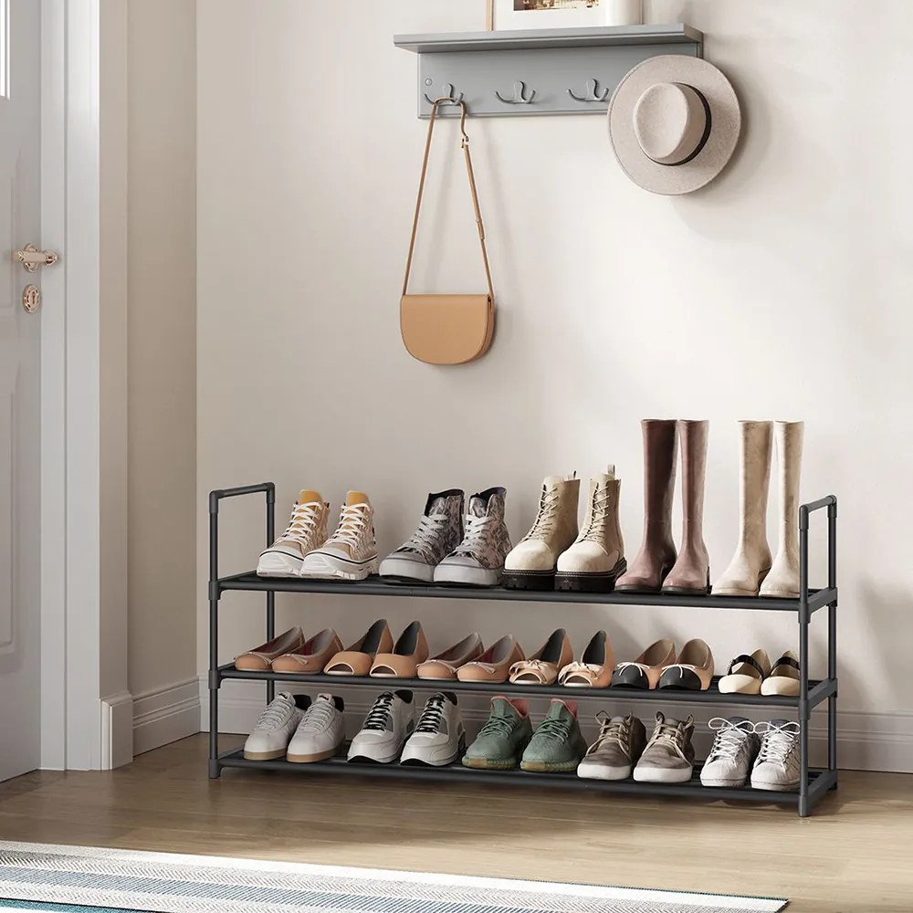 Suport metalic pentru pantofi cu 3 niveluri 116x30x55cm