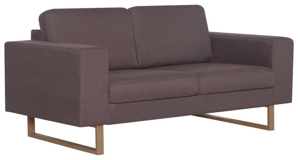 281395 vidaXL Canapea cu 2 locuri, gri taupe, material textil