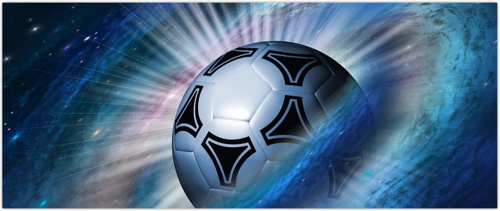 Tablou - Fotbal în spațiu (120x50 cm)