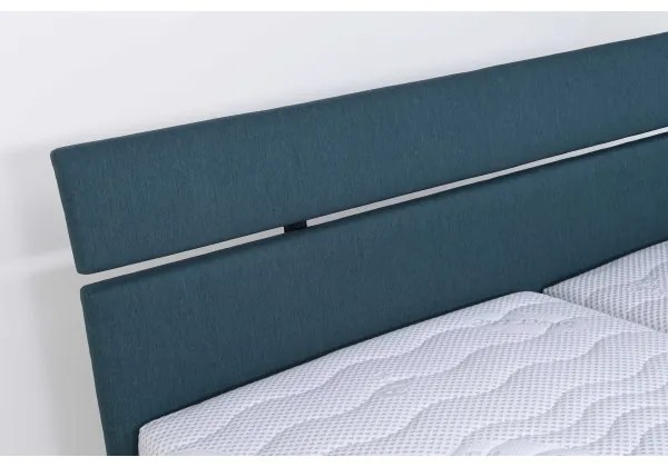 Pat tapițat ALIS 160x200 cm, cu spațiu de depozitare, fără saltea, petrol