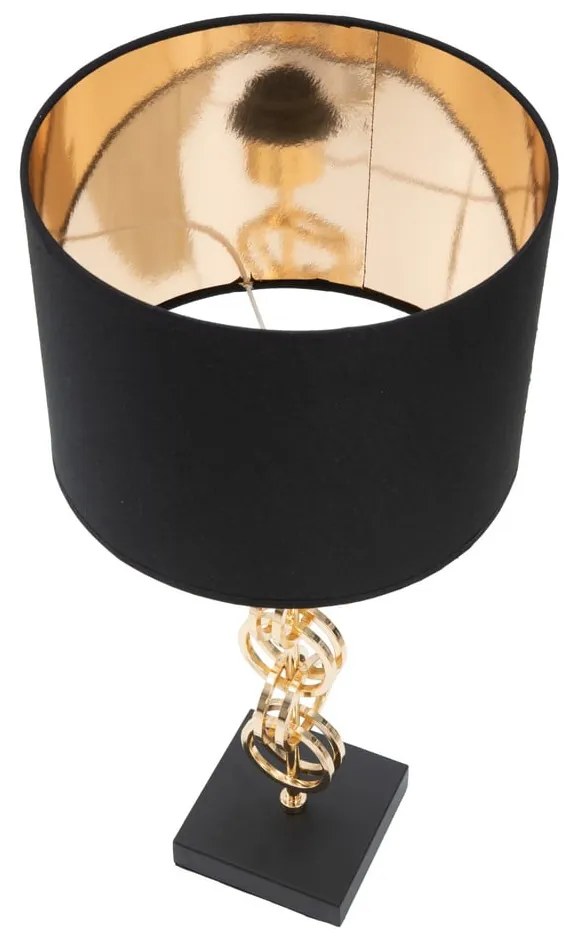 Veioză Mauro Ferretti Glam Rings, înălțime 54,5 cm, negru-auriu