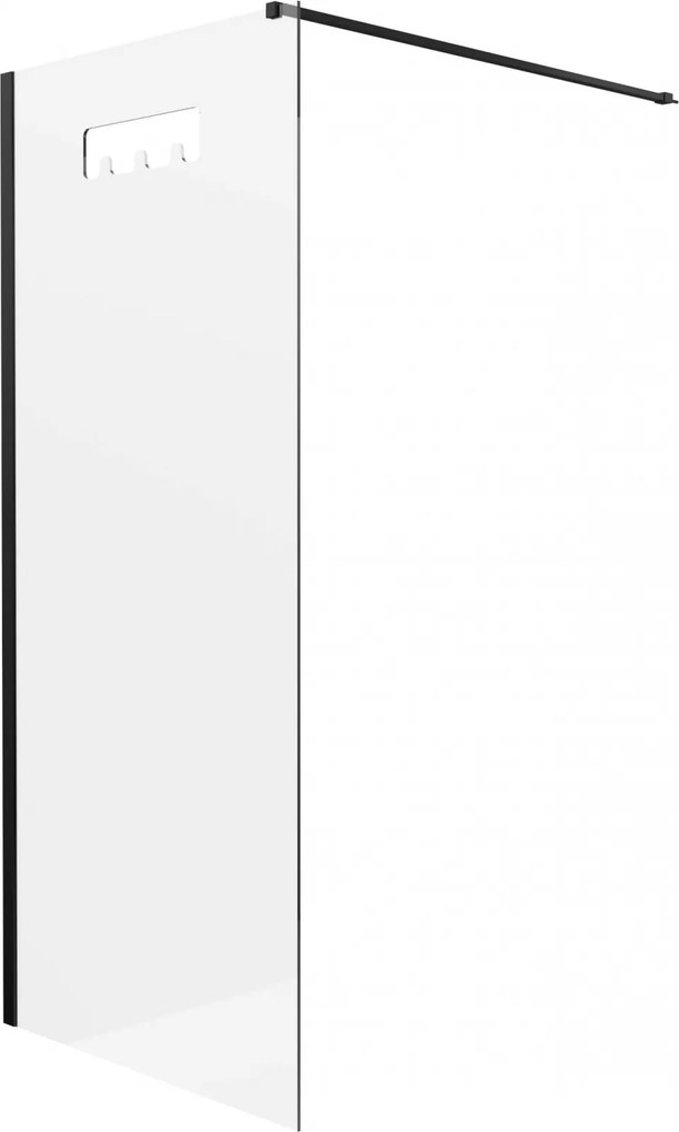 Paravan dus, walk-in, sticla securizata, 100x200 cm, cadru metalic negru, Deante Mokko 1000x2000 mm, Negru