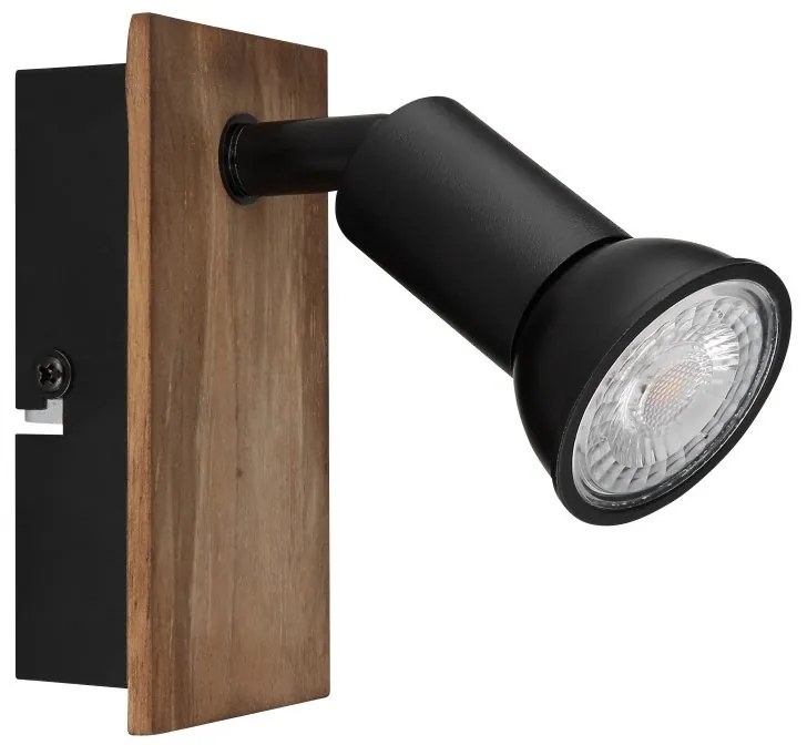 Aplica cu spot directionabil design modern DREW maro inchis, negru mat