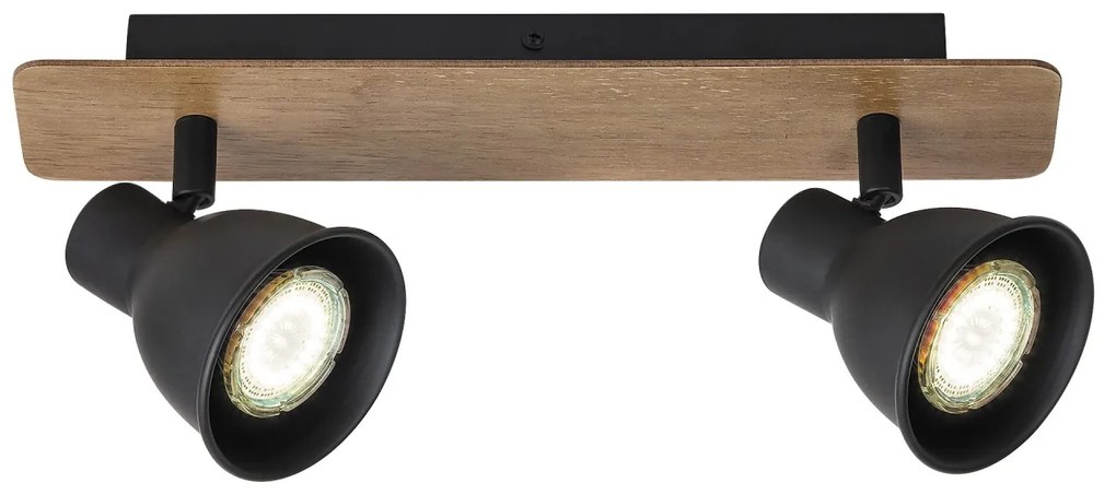 Aplica 2 spoturi design industrial metalica MAC negru 5903 RX
