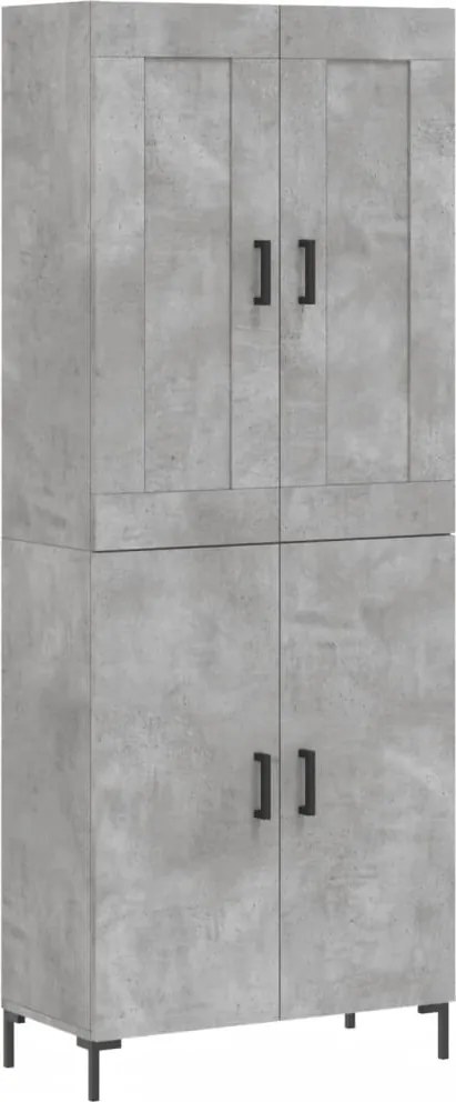 vidaXL Dulap înalt, gri beton, 69,5x34x180, lemn compozit