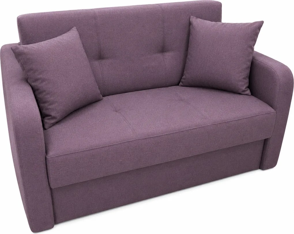 Canapea SAMY NEXT extensibila, 2 locuri, cu lada de depozitare, catifea plusata gri, cadru metalic, 152x100x92 cm Mov, stofa