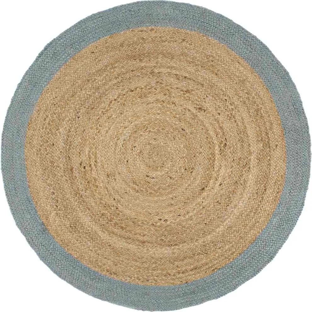 vidaXL Covor manual cu margine măslinie, 240 cm, iută