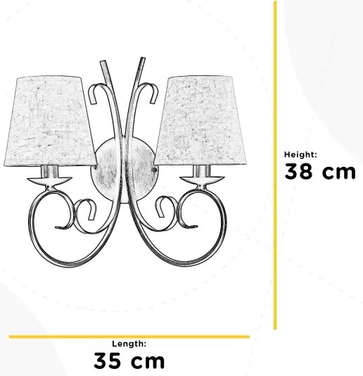 Aplică ONLI POMPEI 2xE14/6W/230V bronz