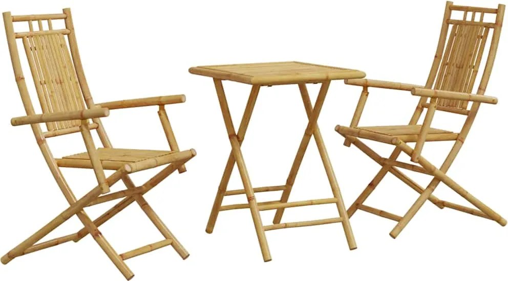 vidaXL Set mobilier bistro, 3 piese, bambus