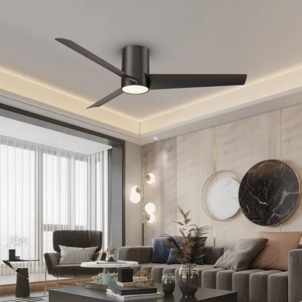 Ventilator LED dimabil FRESH LED/18W/230V Wi-Fi Tuya negru Immax NEO 07135-B + telecomandă