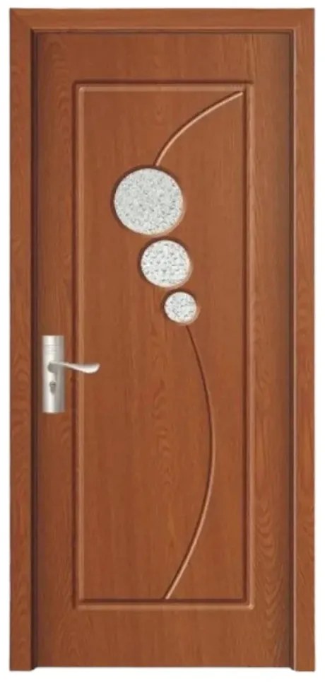 Usa Interior din MDF Novo Doors ND17, Cadru din Lemn Masiv, Geam Sablat, KIT COMPLET, Toc , Manere si balamale incluse (Culoare: Stejar Auriu, Toc: