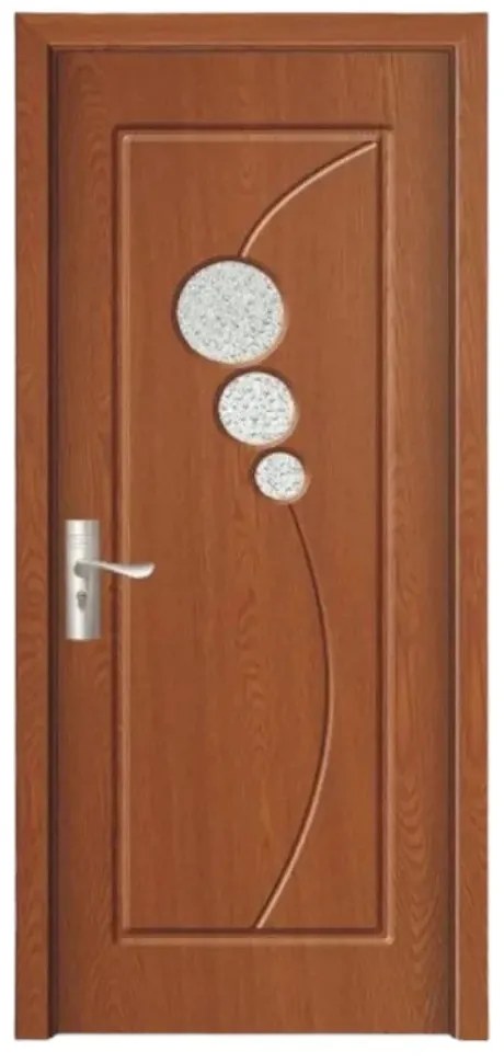 Usa Interior din MDF Novo Doors ND17, Cadru din Lemn Masiv, Geam Sablat, KIT COMPLET, Toc , Manere si balamale incluse (Culoare: Wenge, Toc: Fix,