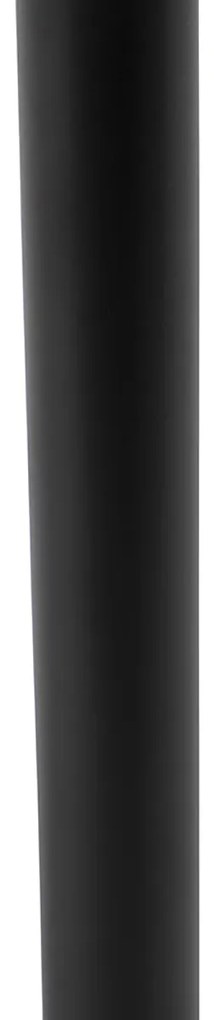 Lampă de masă modernă neagră cu abajur din bouclé maro deschis 35 cm - Simplo