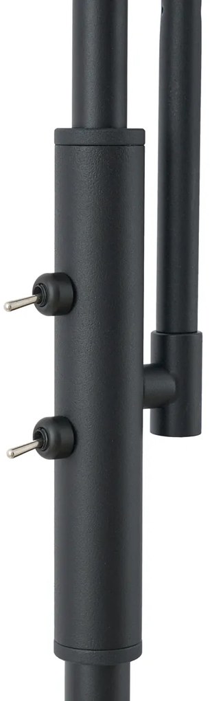 Lampă de podea de design neagră cu sticlă fumurie cu 2 lumini - Brianna