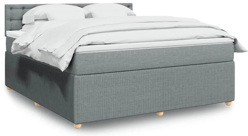 vidaXL Pat continental, gri deschis, 180x200 cm, material textil