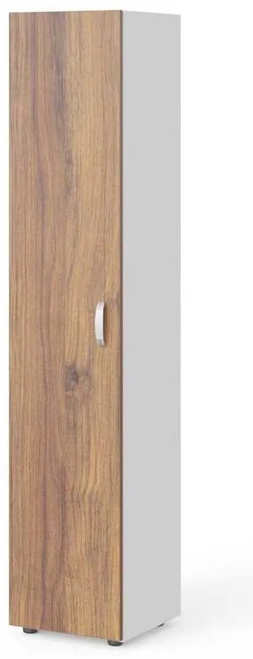 Dulap înalt Manager 39,9 x 42,2 x 196,5 cm, stânga, nuca warmia / alb