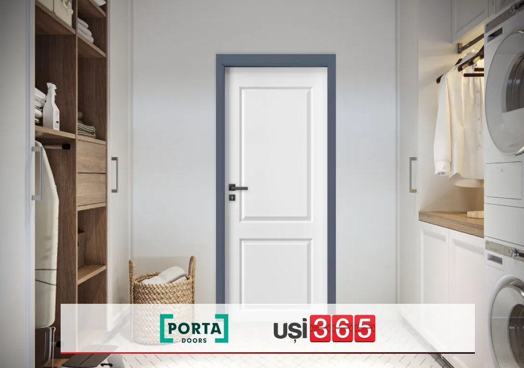 Usa alba cu toc reglabil gri antracit - HDF PORTA SAVOY - Std. Ceh ST, 140-160 mm