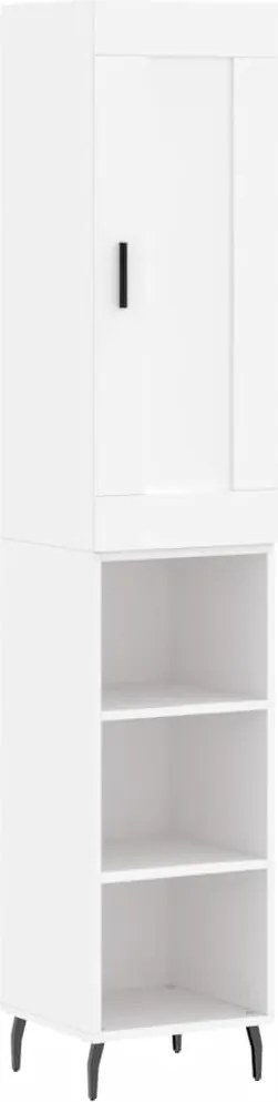 vidaXL Dulap înalt, alb, 34,5x34x180 cm, lemn prelucrat