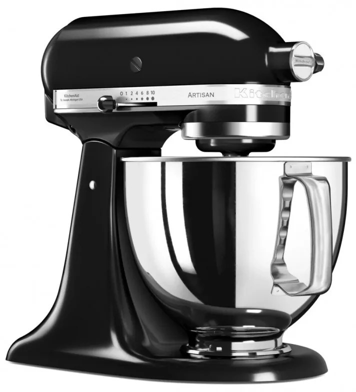 Mixer planetar KitchenAid Artisan Elegance 5KSM125EOB, 300W, 4.8 litri, Actionare directa, 10 viteze, Negru