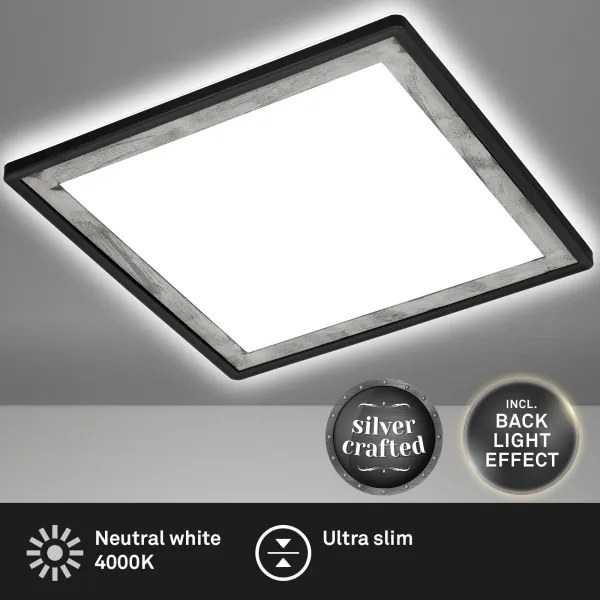Briloner 7457-414 - Plafonieră LED SLIM 18W/230V 4000K 29x29 cm neagră