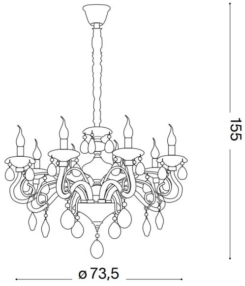 Lustră pe cablu Ideal Lux NEGRESCO 8xE14/40W/230V
