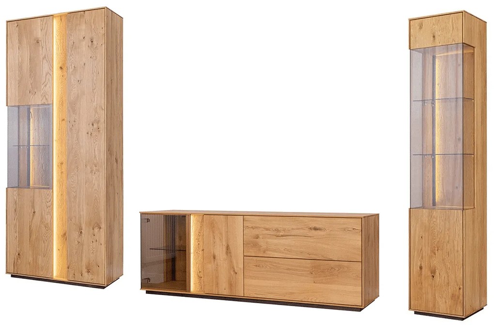 Set Living Aurora I, Lemn Masiv Stejar