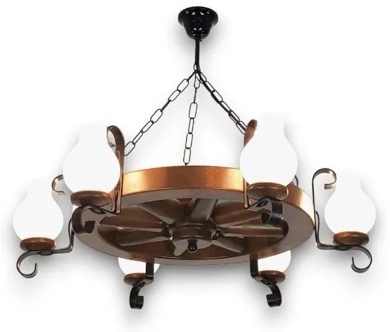 Lustră pe lanț Brilagi ROATA 6xE14/40W/230V fag/nuc