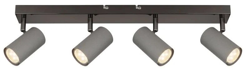Plafoniera cu 4 spoturi directionabile metal negru gri ROBBY