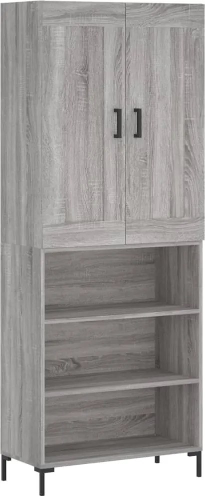 vidaXL Dulap înalt, gri sonoma, 69,5x34x180 cm, lemn compozit