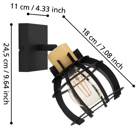 Spot de perete Eglo 43926 STILLINGTON 1xE27/40W/230V