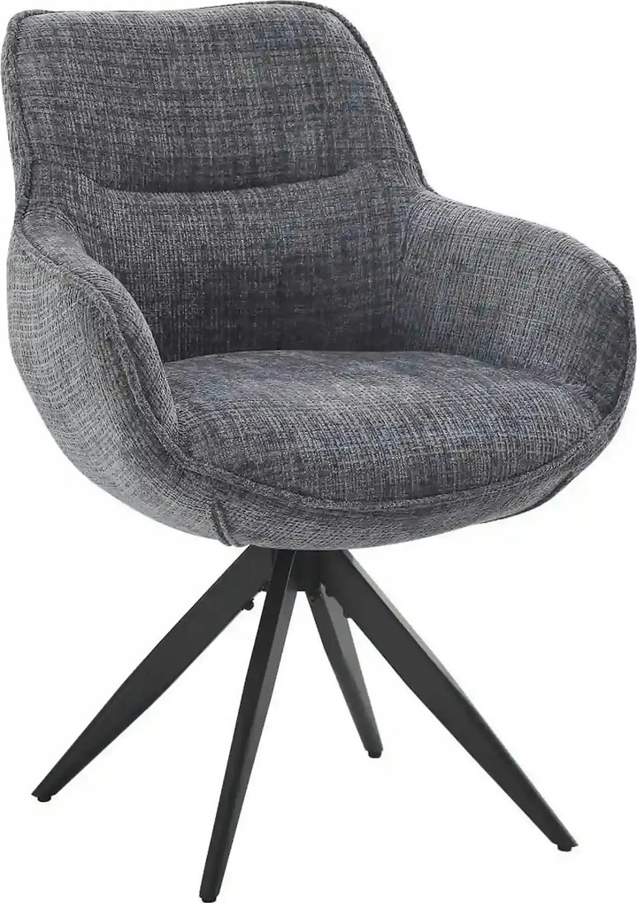 Scaun rotativ TURIN, gri inchis/negru, stofa clasica/metal, 65x62x86 c