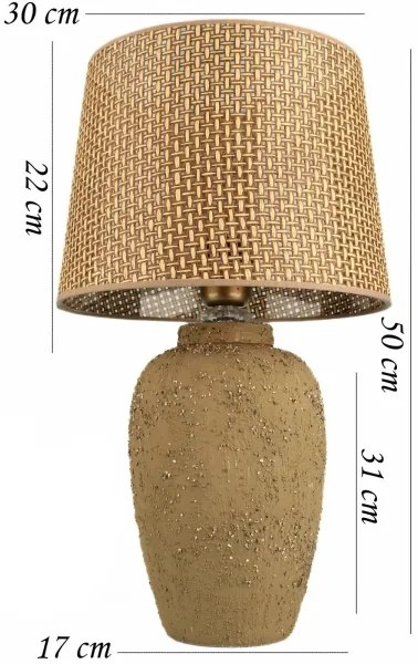 Lampă de masă RAMZES, 1xE27/40W/230V, maro