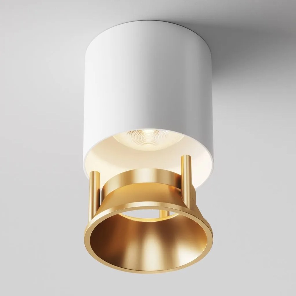 Spot LED aplicat, plafoniera dimabil design tehnic Alfa alb 7cm, 3000K