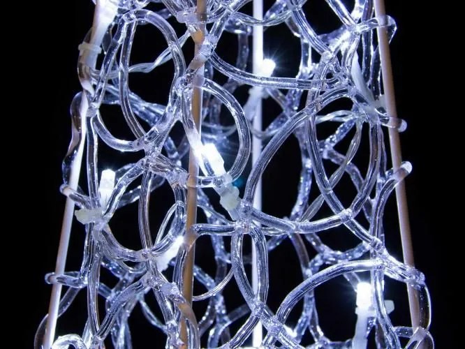 Decor de Crăciun piramidă acrilică 60 cm-alb rece,pe baterie