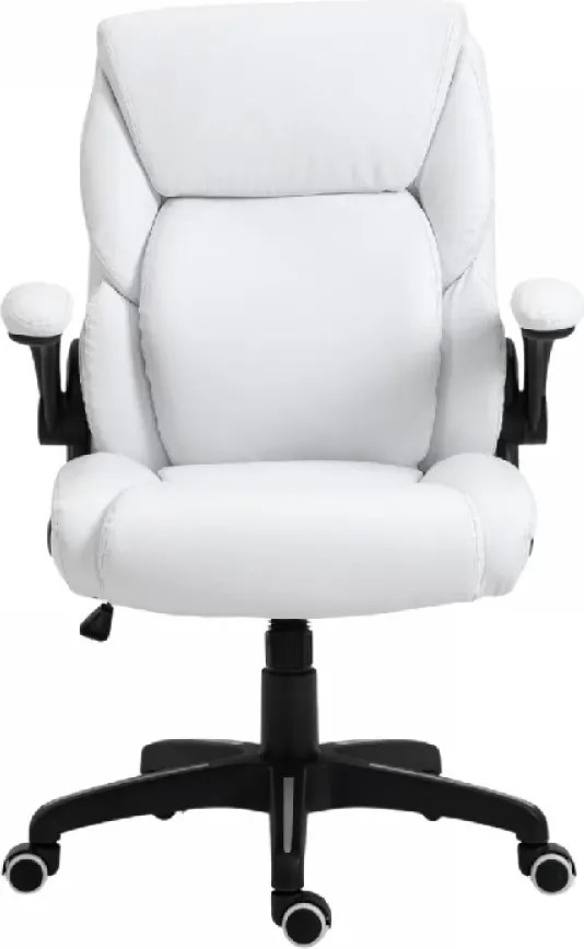 Scaun directorial, Rezistent 150 kg, Sezut cu Arcuri Metalice și Spumă, inaltime reglabila, Alb