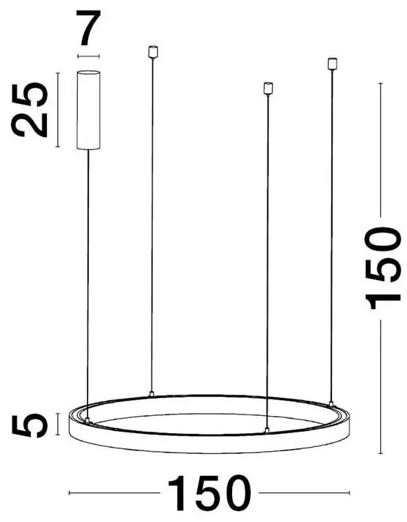 Sistem circular sina magnetica cu iluminat in partea superioara Halo 150cm
