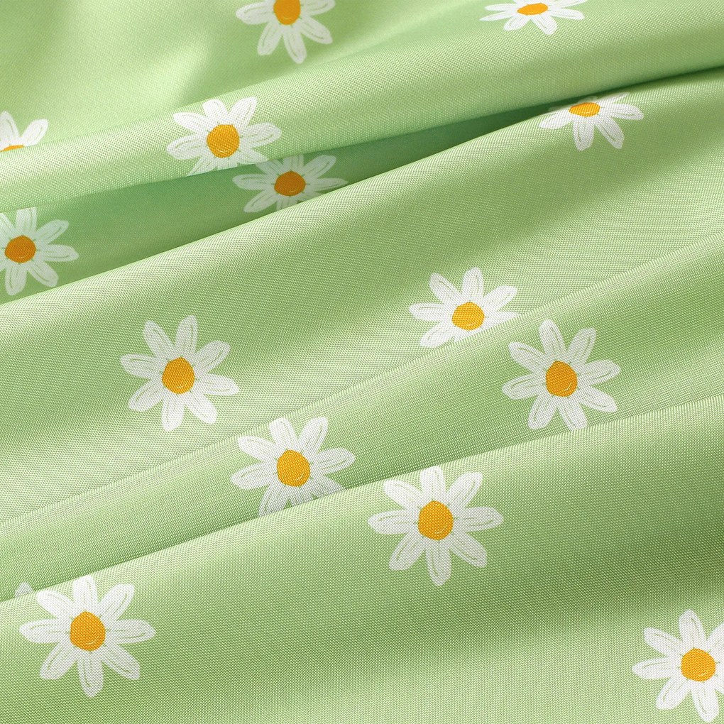 Goldea față de masă teflonată - margarete pe verde - rotundă Ø 100 cm