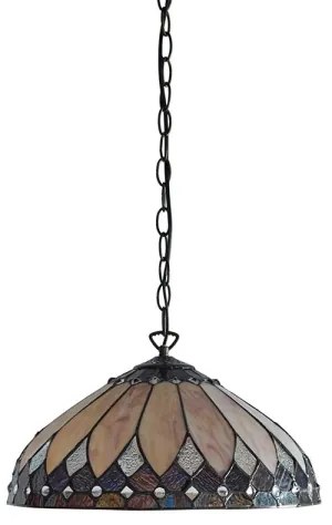 Endon 63977 - Lustră suspendată Tiffany BROOKLYN cu lanț, 1xE27/60W/230V, Ø 40 cm