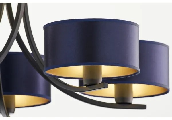 Jupiter 2101 - Lustră cu lanț ARTHUR 5xE27/15W/230V albastru/negru