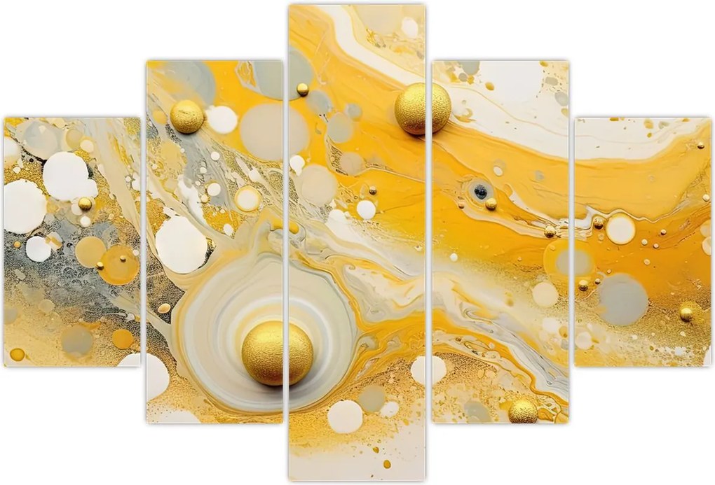 Tablou - fundal abstract cu decor de aur (150x105 cm)