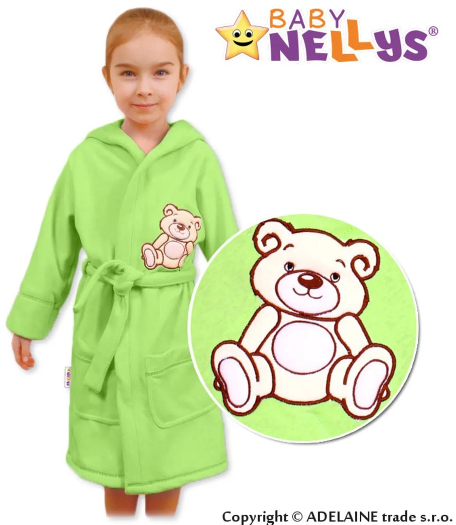 Halat baie copii Baby Nellys - Ursuleț - verde 86 (12-18 m)