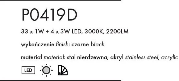 Lustra LED dimabila design modern Organic negru