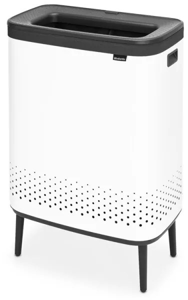 Cos de rufe Brabantia Bo 1004176, 2x45 L, Umplere fara deschidere, Orificii aerisire, Picioare reglabile, Alb