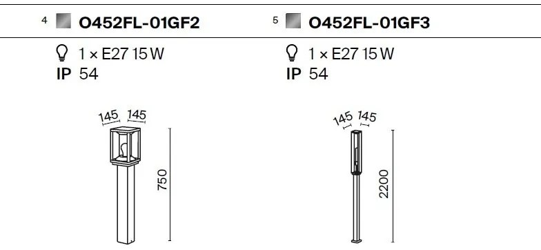 Stalp iluminat exterior IP54 Cell H-75cm