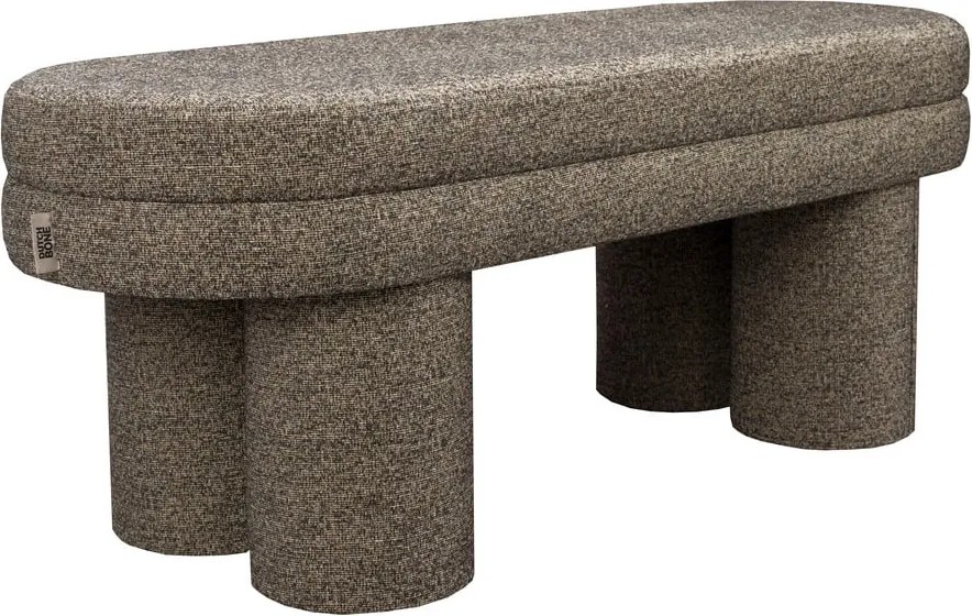 Bancă maro cu tapițerie din țesătură bouclé Fern – Dutchbone