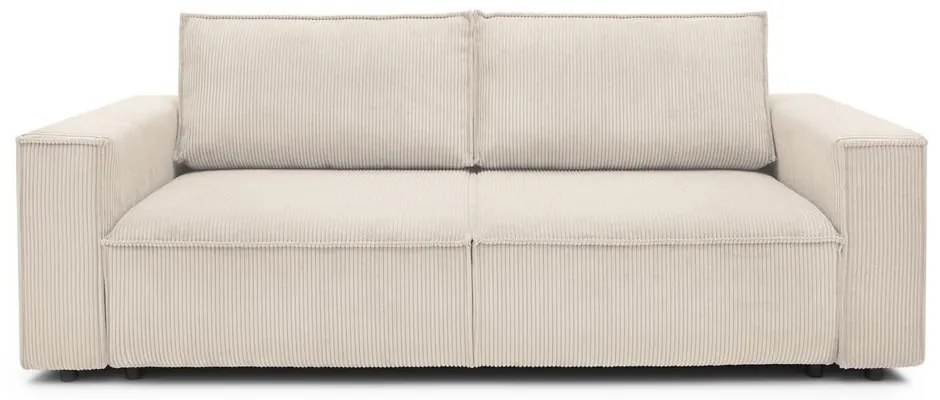 Canapea extensibilă cu velur Bobochic Paris Nihad, 245 cm, crem - alb